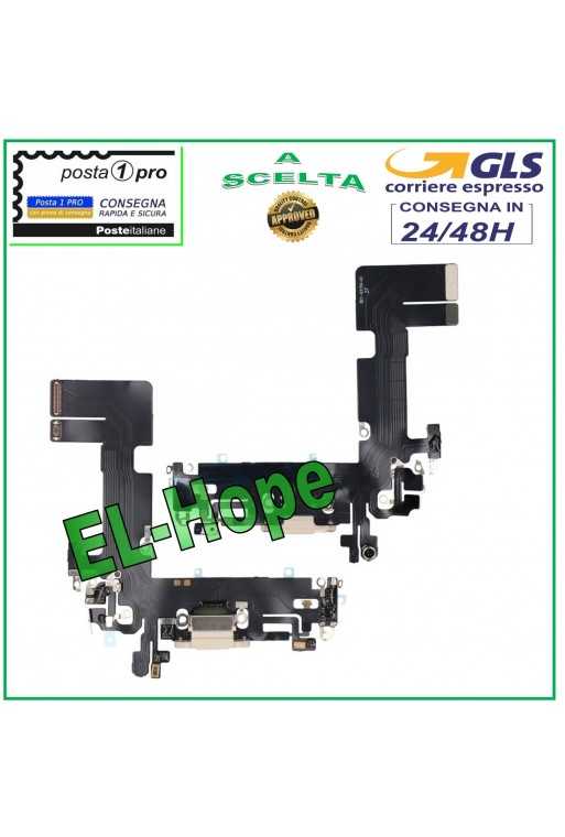 CONNETTORE RICARICA APPLE iPhone 13 FLAT FLEX MICROFONO DI CARICA USB BIANCO CONNETTORE RICARICA APPLE iPhone 13 FLAT FLEX MICROFONO DI CARICA USB BIANCO