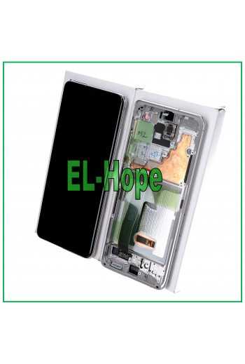 DISPLAY LCD ORIGINALE FRAME SAMSUNG GALAXY S20 ULTRA SM-G988 TOUCH SCREEN BIANCO