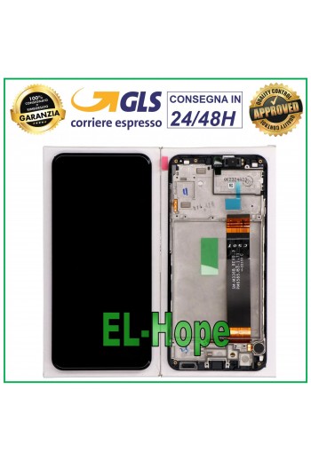 DISPLAY LCD ORIGINALE FRAME SAMSUNG GALAXY A23 4G 2022 SM-A235 TOUCH SCREEN NERO