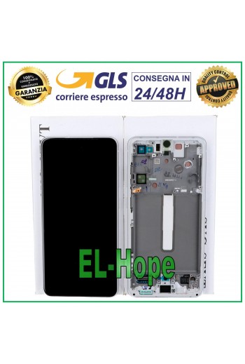 DISPLAY LCD FRAME ORIGINALE SAMSUNG GALAXY S21 FE SM-G990 TOUCH SCREEN BIANCO