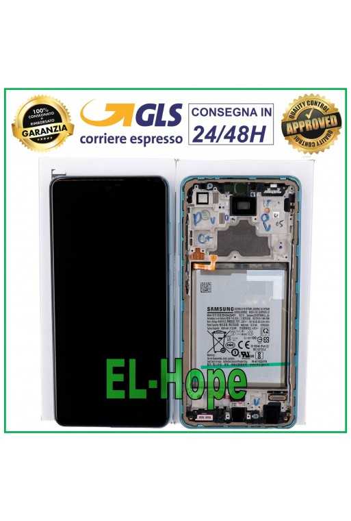 DISPLAY LCD ORIGINALE SAMSUNG GALAXY A72 SM A725 A726 TOUCH SCREEN FRAME BLU DISPLAY LCD ORIGINALE SAMSUNG GALAXY A72 SM A725 A726 TOUCH SCREEN FRAME BLU