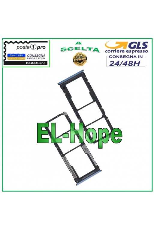 SLOT CARRELLO VANO SCHEDA SIM SD XIAOMI REDMI NOTE 9 PRO M2003J6 M2003J6B2G BLU SLOT CARRELLO VANO SCHEDA SIM SD XIAOMI REDMI NOTE 9 PRO M2003J6 M2003J6B2G BLU