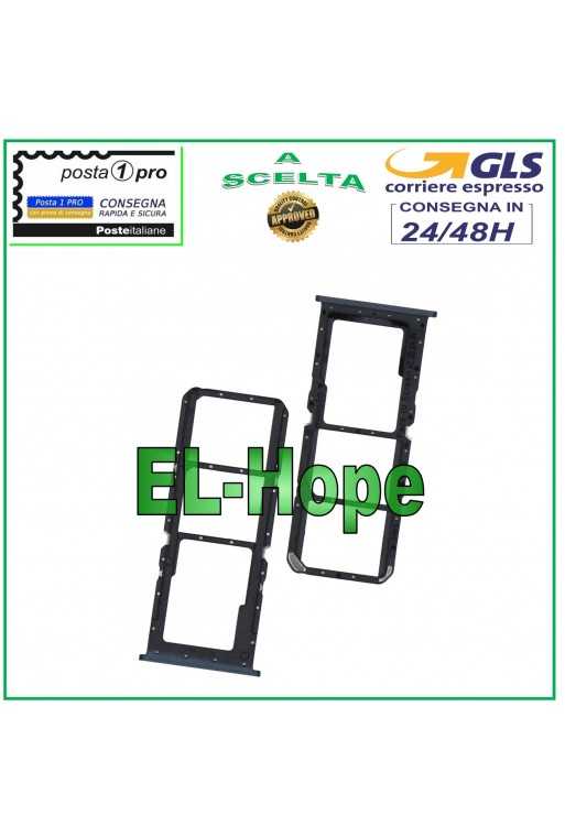 SLOT CARRELLO VANO SIM SCHEDA MICRO SD PER OPPO A53 2020 / A53S CPH2127 NERO