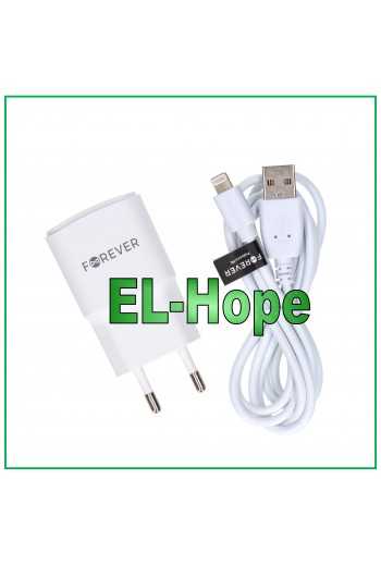 CARICA BATTERIA PER IPHONE TRAVEL USB 5V 10W 2A + CAVO LIGHTNING BIANCO 1.2 mt
