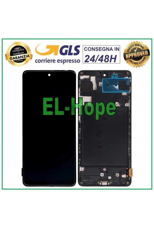 DISPLAY LCD OLED + FRAME PER SAMSUNG GALAXY A71 SM A715 A715F TOUCH SCREEN VETRO DISPLAY LCD OLED + FRAME PER SAMSUNG GALAXY A71 SM A715 A715F TOUCH SCREEN VETRO