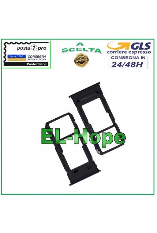 SLOT CARRELLO VANO SCHEDA NANO SIM + MICRO SD PER VIVO Y74S V2009A ALLOGGIO NERO