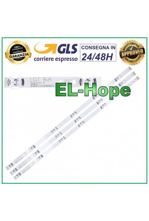 KIT 3 BARRE STRIP 6 LED TV LG 32" LGIT B+A 32LW760H 32LX320C 32LX320H 32LX330C