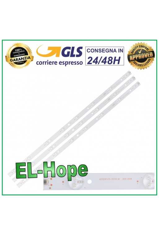 KIT 3 BARRE STRIP 8 LED PER TV 32" TCL JLD32081235-057AS-M H32B3803 H32B380B KIT 3 BARRE STRIP 8 LED PER TV 32" TCL JLD32081235-057AS-M H32B3803 H32B380B