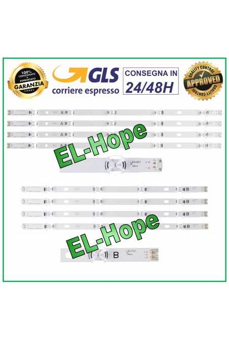 KIT 8 BARRE STRIP LED PER TV LG 47
