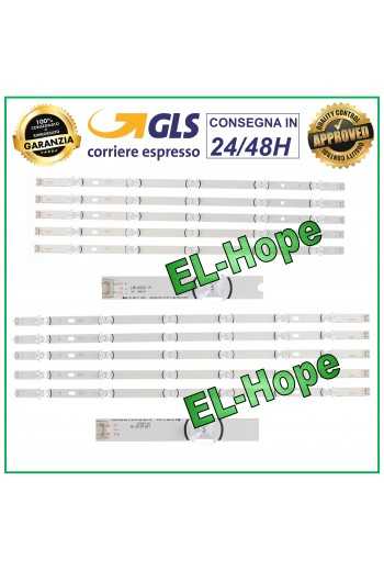 KIT 10 BARRE STRIP LED PER TV LG 55" LB160DZ-A LB161DZ-B 6916L-1989A 6916L-1990