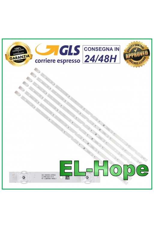 KIT 6 BARRE STRIP 8 LED PER TV 65" TCL 65S4LEAA / 65UD6306 / 65V2 / D65A620U