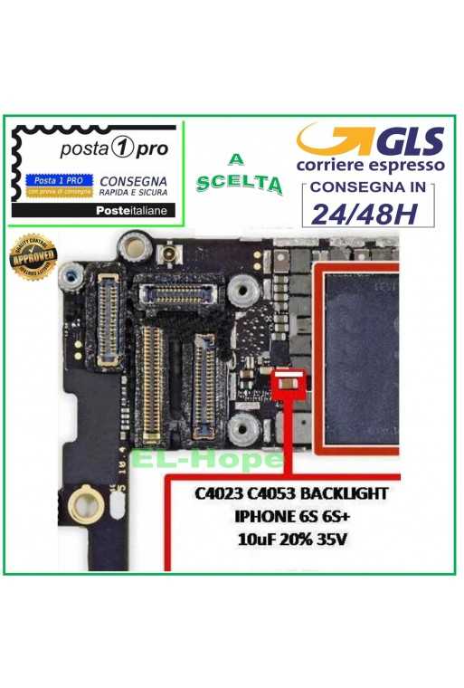 IC CHIP C4023 FILTRO CONDENSATORE BACKLIGHT IPHONE 6S 6S+ 10 uF 35 V IC CHIP C4023 FILTRO CONDENSATORE BACKLIGHT IPHONE 6S 6S+ 10 uF 35 V