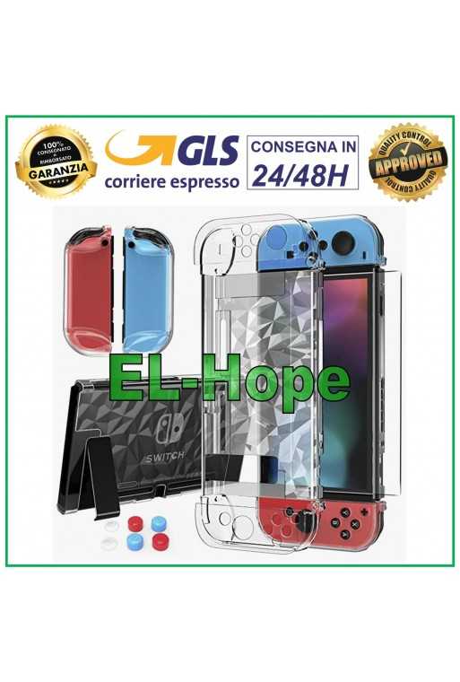 CUSTODIA TRASPARENTE IN PVC CASE COVER RIGIDA ANTIURTO PER NINTENDO SWITCH CUSTODIA TRASPARENTE IN PVC CASE COVER RIGIDA ANTIURTO PER NINTENDO SWITCH