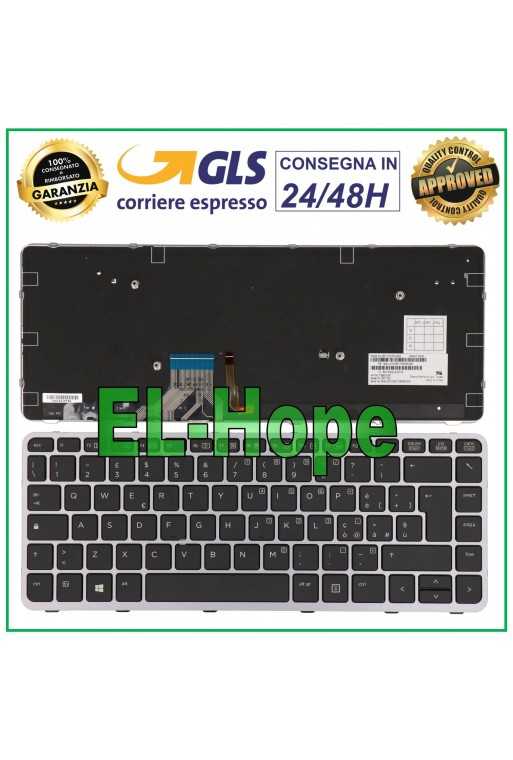 TASTIERA ITALIANA PER HP ELITEBOOK FOLIO 1040 G1 G2 RETROILLUMINATA FRAME SILVER TASTIERA ITALIANA PER HP ELITEBOOK FOLIO 1040 G1 G2 RETROILLUMINATA FRAME SILVER