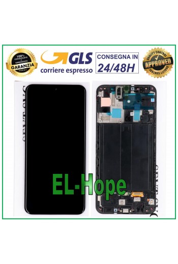 DISPLAY ORIGINALE 100% LCD FRAME SAMSUNG GALAXY A50 SM A505F TOUCH SCREEN VETRO