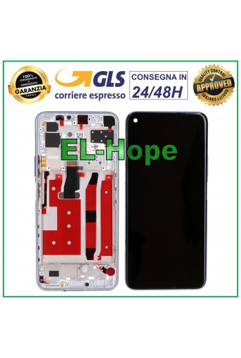 DISPLAY LCD FRAME TOUCH SCREEN HUAWEI P40 LITE 5G CDY-NX9A SCHERMO VETRO SILVER