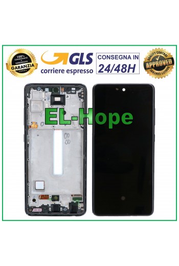 DISPLAY LCD OLED PER SAMSUNG GALAXY A52 5G 2021 SM-A525F A525B TOUCH FRAME NERO