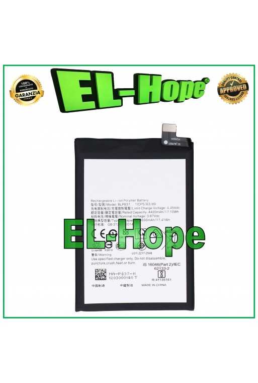 BATTERIA BLP837 PER OPPO REALME 8 PRO /9 PLUS RMX3081 4500mAh PARI ORIGINALE BATTERIA BLP837 PER OPPO REALME 8 PRO /9 PLUS RMX3081 4500mAh PARI ORIGINALE