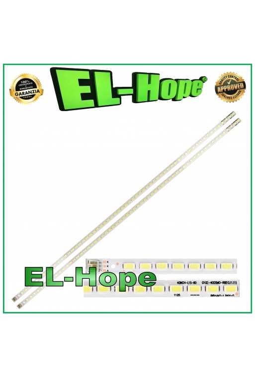 KIT 2 BARRE 60 LED PER TV 40" TOSHIBA SLED-2011SGS40-5630-60-H1 G1GE-400SMO-R6 KIT 2 BARRE 60 LED PER TV 40" TOSHIBA SLED-2011SGS40-5630-60-H1 G1GE-400SMO-R6