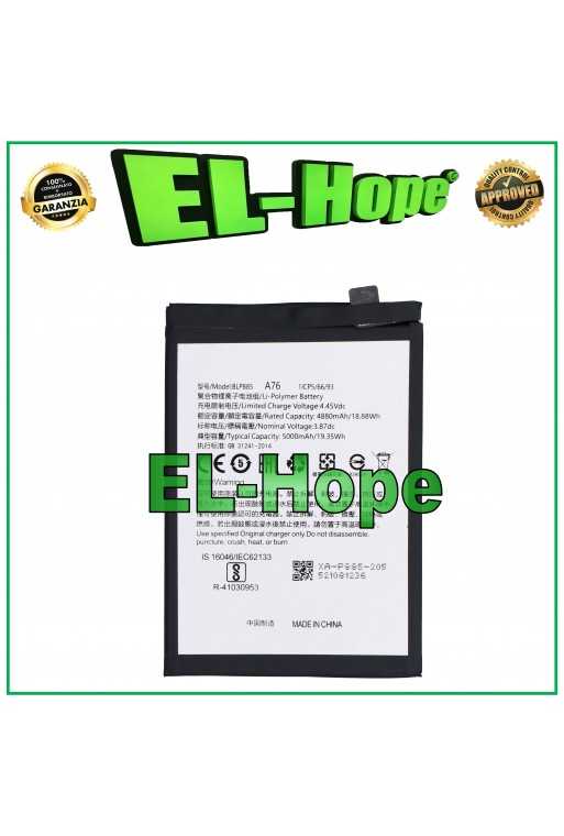 BATTERIA BLP885 PER OPPO A76 CPH2375 A96 CPH2333 5000mAh QUALITA' PARI ORIGINALE BATTERIA BLP885 PER OPPO A76 CPH2375 A96 CPH2333 5000mAh QUALITA' PARI ORIGINALE