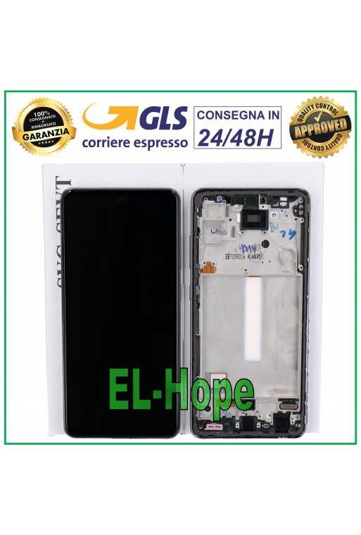 DISPLAY LCD TOUCH ORIGINALE 100% SAMSUNG GALAXY A52 SM A525F A526B FRAME NERO DISPLAY LCD TOUCH ORIGINALE 100% SAMSUNG GALAXY A52 SM A525F A526B FRAME NERO