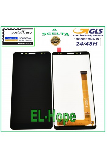 DISPLAY LCD ALCATEL ONE TOUCH 3C OT 5026 5026A 5026D 6'' TOUCH SCREEN VETRO NERO