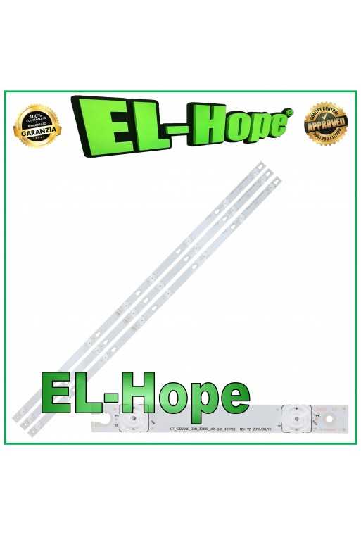 KIT 3 BARRE 8 LED PER TV 43" TCL TOT-43D2900-3X8-3030C 43D2900 43DP608 U43P6046 KIT 3 BARRE 8 LED PER TV 43" TCL TOT-43D2900-3X8-3030C 43D2900 43DP608 U43P6046