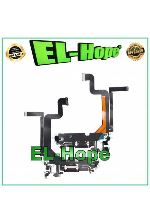 CONNETTORE RICARICA PER APPLE iPhone 14 PRO MAX FLAT FLEX MICROFONO CARICA NERO CONNETTORE RICARICA PER APPLE iPhone 14 PRO MAX FLAT FLEX MICROFONO CARICA NERO