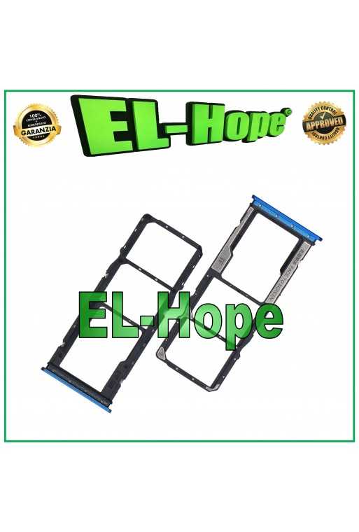 SLOT CARRELLO LETTORE VANO SCHEDA SIM SD XIAOMI REDMI 8 9 9i 9A 9C 9AT 10A BLU SLOT CARRELLO LETTORE VANO SCHEDA SIM SD XIAOMI REDMI 8 9 9i 9A 9C 9AT 10A BLU