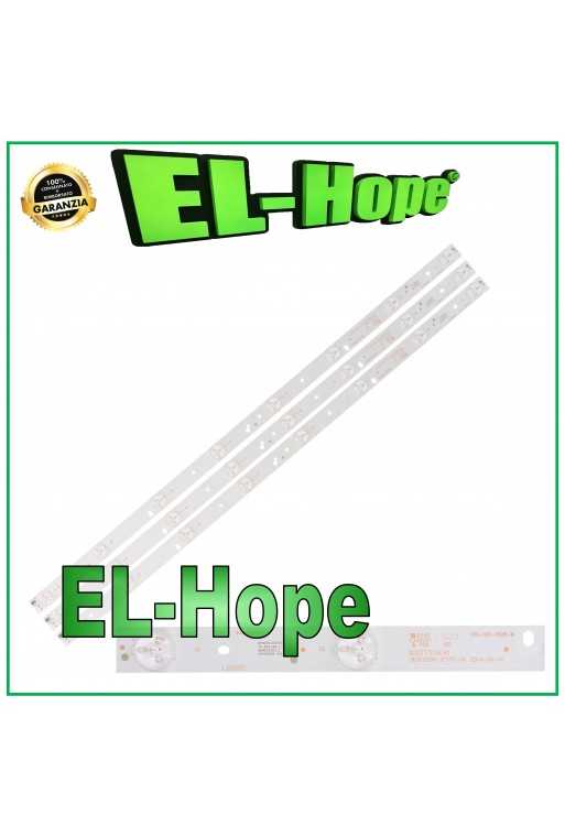KIT 3 BARRE 8 LED PER TV 32" POLAROID 0D315D08-ZC17F-04 303TT315041 TQL32R4PR005