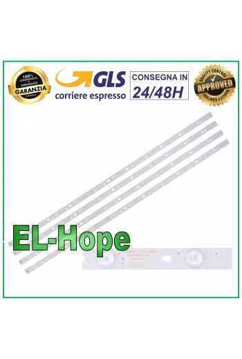 KIT 4 BARRE STRIP 11 LED PER TV JVC LED40D11-ZC14-03(B) 30340011206 LT40E71A 3V