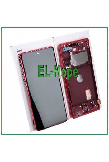 DISPLAY LCD + FRAME ORIGINALE SAMSUNG GALAXY S20 FE SM-G780F TOUCH SCREEN ROSSO