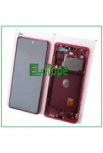 DISPLAY LCD + FRAME ORIGINALE SAMSUNG GALAXY S20 FE SM-G780F TOUCH SCREEN ROSSO