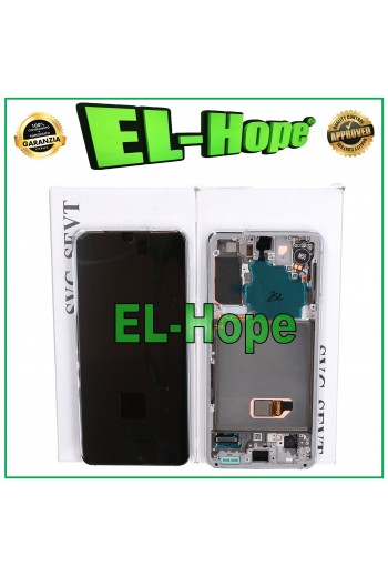 DISPLAY TOUCH + LCD FRAME ORIGINALE SERVICE SAMSUNG GALAXY S21 SM G991 BIANCO