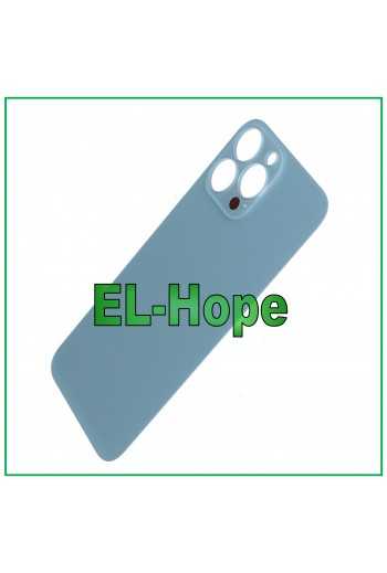 VETRO SCOCCA POSTERIORE BATTERIA PER IPHONE 13 PRO MAX BIG HOLE AZZURRO SIERRA