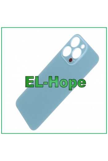 VETRO SCOCCA POSTERIORE COPRI BATTERIA PER IPHONE 13 PRO BIG HOLE AZZURRO SIERRA