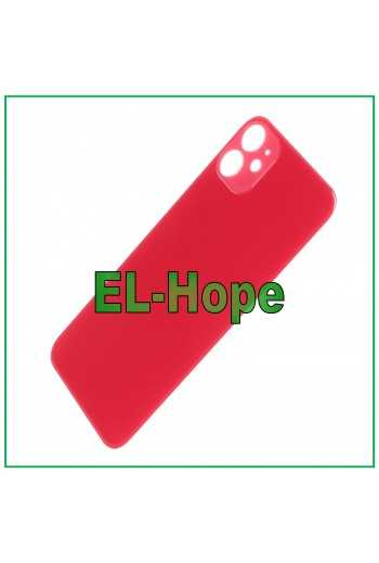 VETRO SCOCCA POSTERIORE COPRI BATTERIA PER IPHONE 11 BACK COVER BIG HOLE ROSSO