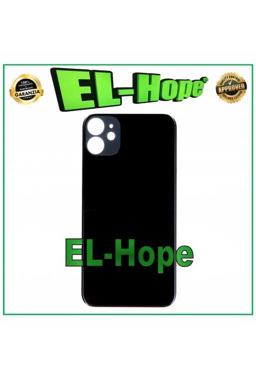 VETRO SCOCCA POSTERIORE COPRI BATTERIA PER IPHONE 11 BACK COVER BIG HOLE NERO VETRO SCOCCA POSTERIORE COPRI BATTERIA PER IPHONE 11 BACK COVER BIG HOLE NERO