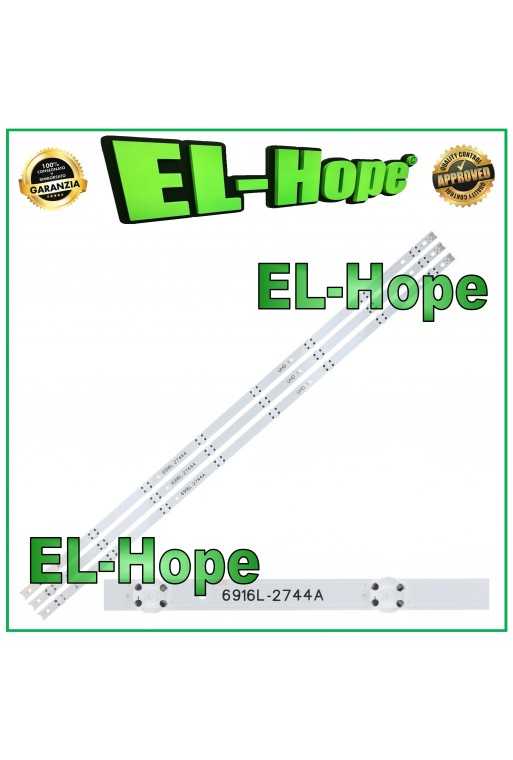 KIT 3 BARRE STRIP 8 LED PER TV 43" LG AGF9046801 6916L-2744A LB232 842 mm KIT 3 BARRE STRIP 8 LED PER TV 43" LG AGF9046801 6916L-2744A LB232 842 mm