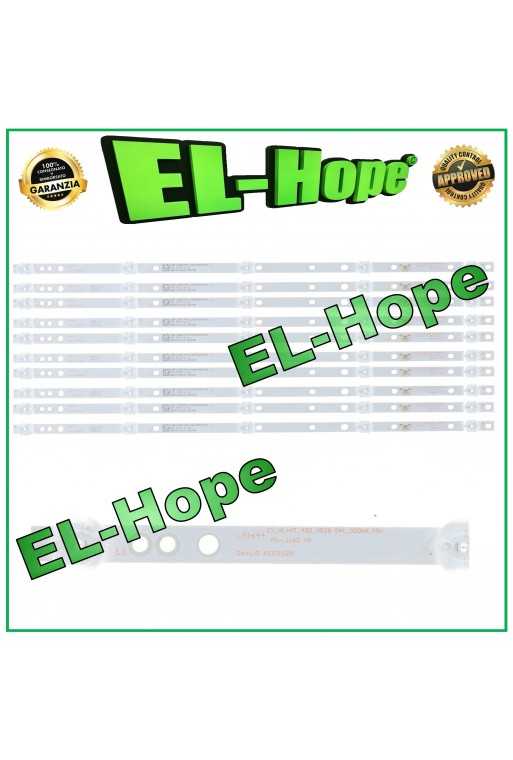 KIT 10 BARRE STRIP 5 LED PER TV 50" AKAI CY-HL + HT-49D-3528 MS-L1162 LB1644
