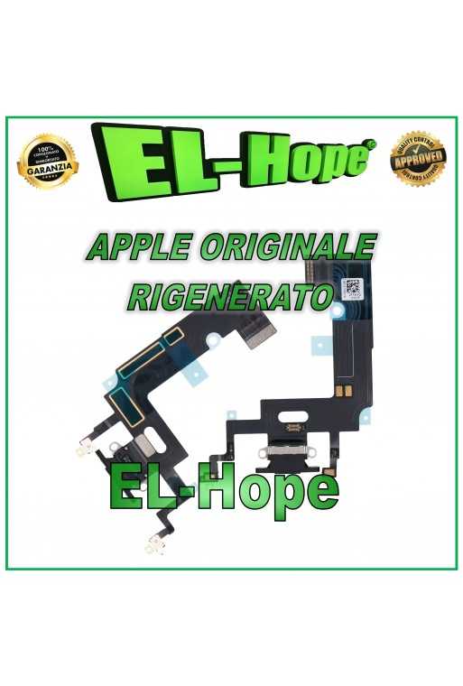 FLAT CONNETTORE DI RICARICA RIGENERATO ORIGINALE APPLE IPHONE XR NERO FLAT CONNETTORE DI RICARICA RIGENERATO ORIGINALE APPLE IPHONE XR NERO