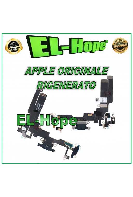 FLAT CONNETTORE DI RICARICA RIGENERATO ORIGINALE APPLE IPHONE 14 NERO FLAT CONNETTORE DI RICARICA RIGENERATO ORIGINALE APPLE IPHONE 14 NERO
