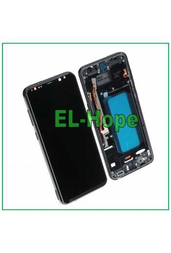 DISPLAY LCD TFT FRAME PER SAMSUNG GALAXY S8 PLUS SM-G955 TOUCH SCREEN VETRO NERO