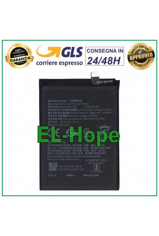 BATTERIA BLP729 PER OPPO REALME C21Y RMX3261 RMX3263 5000mAh PARI ORIGINALE BATTERIA BLP729 PER OPPO REALME C21Y RMX3261 RMX3263 5000mAh PARI ORIGINALE