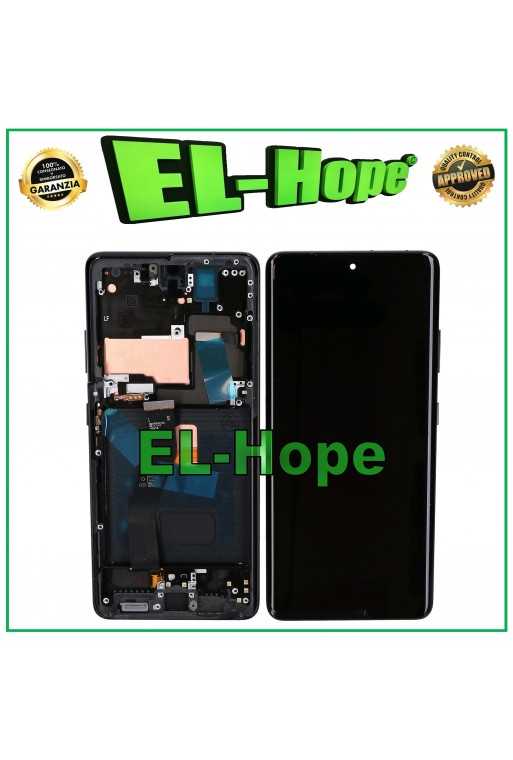 DISPLAY LCD OLED + FRAME PER SAMSUNG GALAXY S21 ULTRA SM-G998 TOUCH VETRO NERO