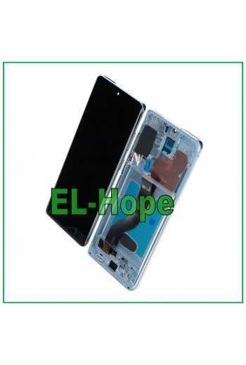 DISPLAY LCD OLED FRAME PER SAMSUNG GALAXY S20+ PLUS SM-G985 G986 TOUCH VETRO BLU