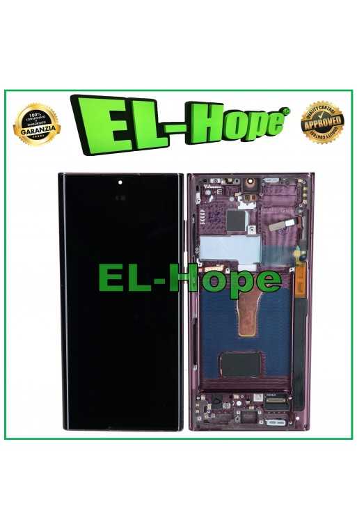 DISPLAY LCD OLED FRAME TOUCH PER SAMSUNG GALAXY S22 ULTRA 2022 SM-S908 BURGUNDY DISPLAY LCD OLED FRAME TOUCH PER SAMSUNG GALAXY S22 ULTRA 2022 SM-S908 BURGUNDY