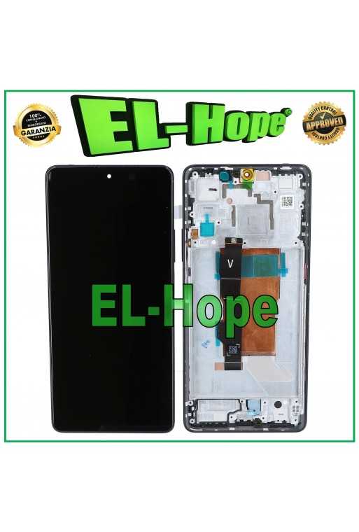DISPLAY LCD OLED FRAME PER XIAOMI REDMI NOTE 12 TURBO 5G TOUCH SCREEN VETRO NERO