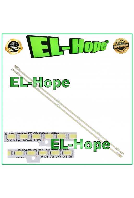 KIT 2 BARRE STRIP 62 LED PER TV 40" SAMSUNG 2011SVS40-FHD-5K6K-L/R T400HW04