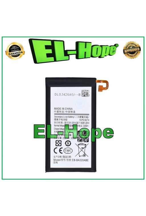 BATTERIA EB-BA320ABE PER SAMSUNG GALAXY A3 2017 SM-A320 2350 mAh PARI ORIGINALE BATTERIA EB-BA320ABE PER SAMSUNG GALAXY A3 2017 SM-A320 2350 mAh PARI ORIGINALE